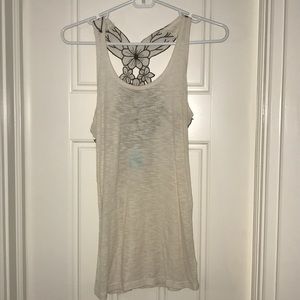 H.I.P: cream and brown floral racerback